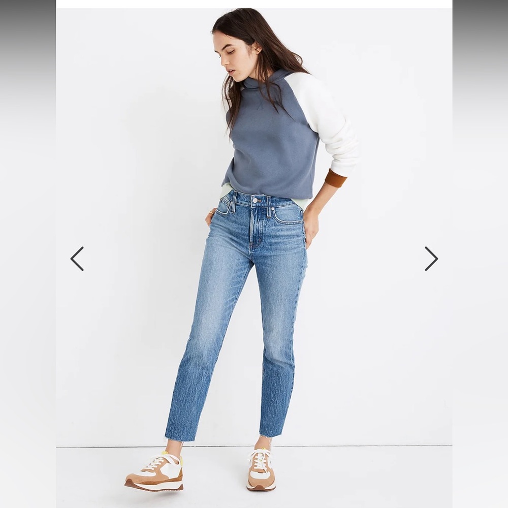 MADEWELL  The Perfect Vintage Jean in Enmore Wash: Raw-Hem Edition High Rise 23P